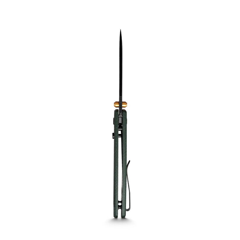 Vosteed Raccoon Top Liner Lock A2901 - 3.25" 14C28N Black Stonewashed Blade, Green Micarta Handle