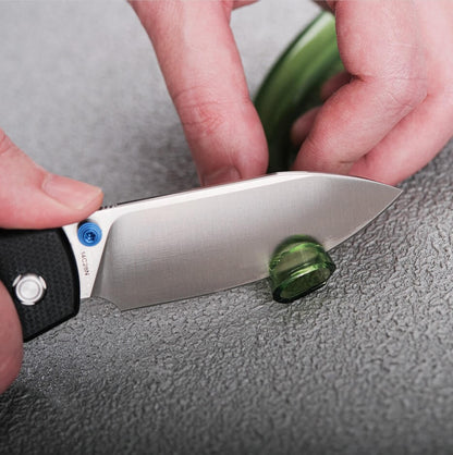 Vosteed Raccoon Top Liner Lock A2903 - 3.25" 14C28N Satin Blade, Black Micarta Handle