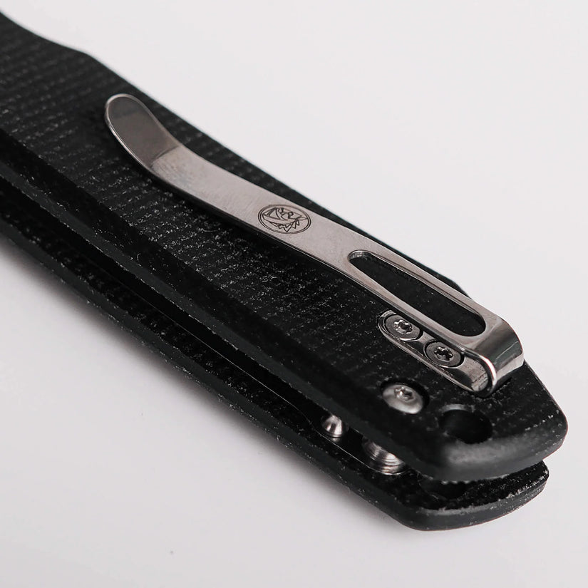Vosteed Raccoon Top Liner Lock A2903 - 3.25" 14C28N Satin Blade, Black Micarta Handle