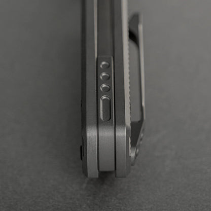 Vosteed Raccoon V Vanchor Lock A4004 - 3.22" M390 Black Stonewash Blade, Titanium Handle