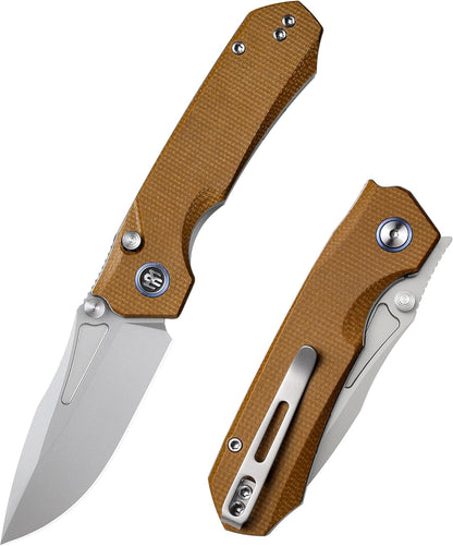 Remette RT-Rhino - 3.07" 14C28N Sandblasted Blade, Brown Micarta Handle