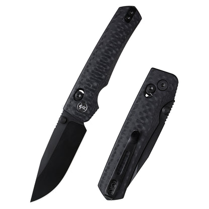 Remette RT-Aurora - 2.75" 14C28N Black Blade, Black Raindrop G10 Handle. AURA-G2