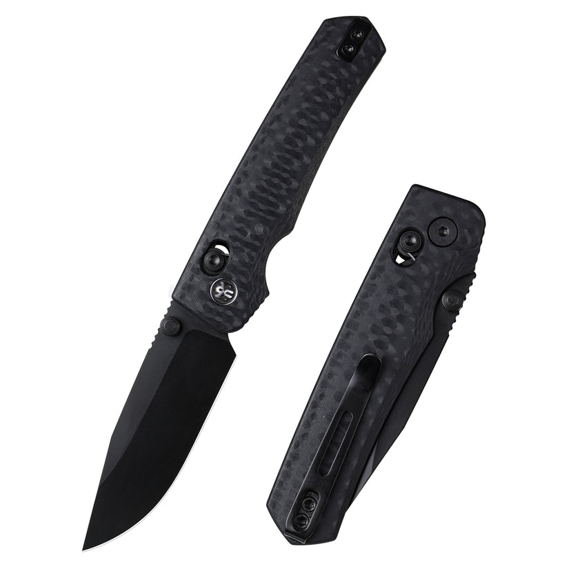 Remette RT-Aurora - 2.75" 14C28N Black Blade, Black Raindrop G10 Handle. AURA-G2