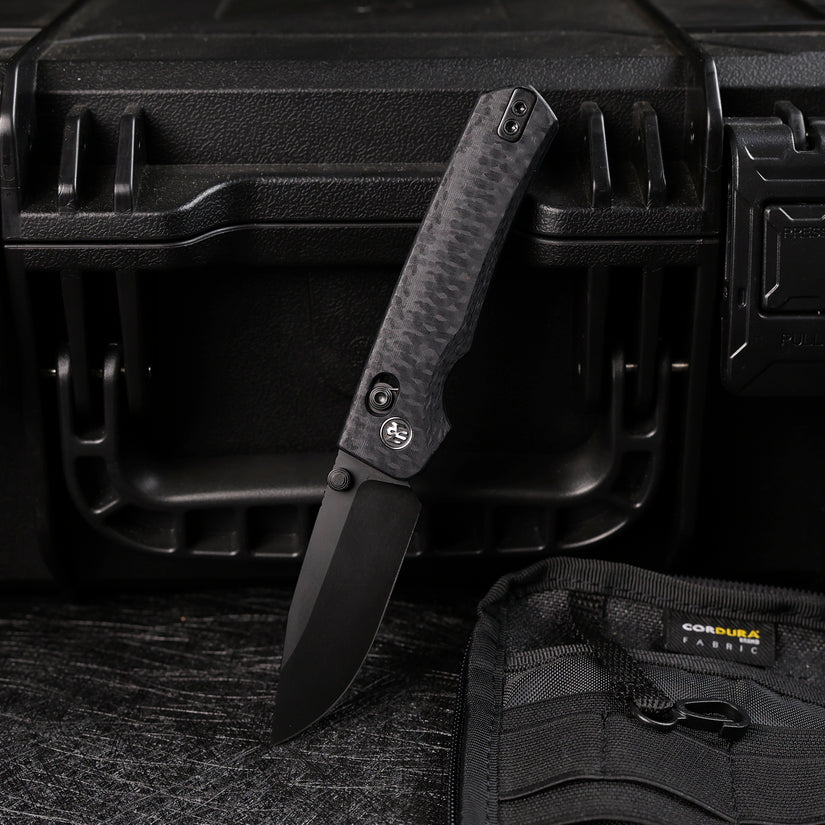 Remette RT-Aurora - 2.75" 14C28N Black Blade, Black Raindrop G10 Handle. AURA-G2