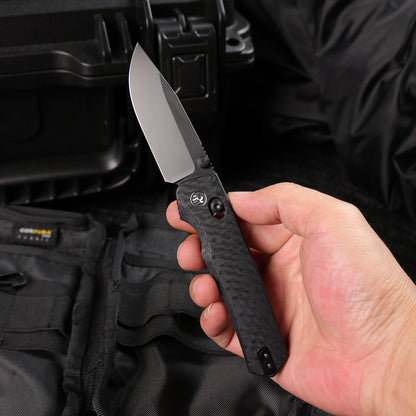 Remette RT-Aurora - 2.75" 14C28N Black Blade, Black Raindrop G10 Handle. AURA-G2