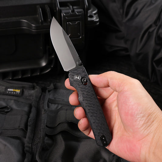 Remette RT-Aurora - 2.75" 14C28N Black Blade, Black Raindrop G10 Handle. AURA-G2