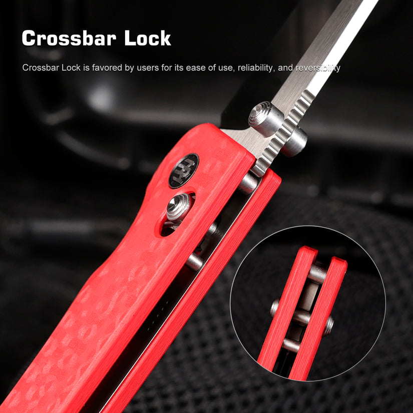 Remette RT-Aurora - 2.75" 14C28N Sandblasted Blade, Red Raindrop G10 Handle. AURA-G4