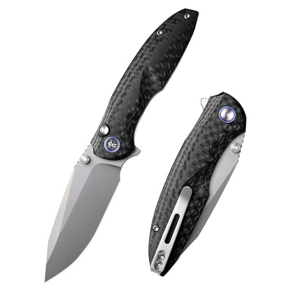 Remette RT-Cool Whale - 3.15" 14C28N Sandblasted Blade, Black G10 Handle, Button Liner Lock
