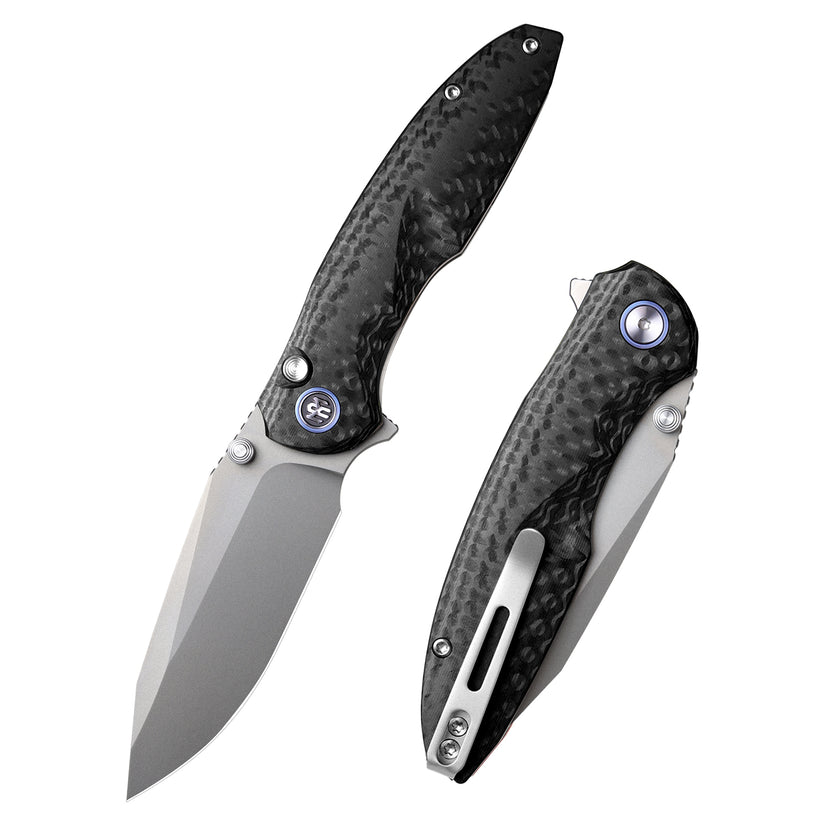 Remette RT-Cool Whale - 3.15" 14C28N Sandblasted Blade, Black G10 Handle, Button Liner Lock