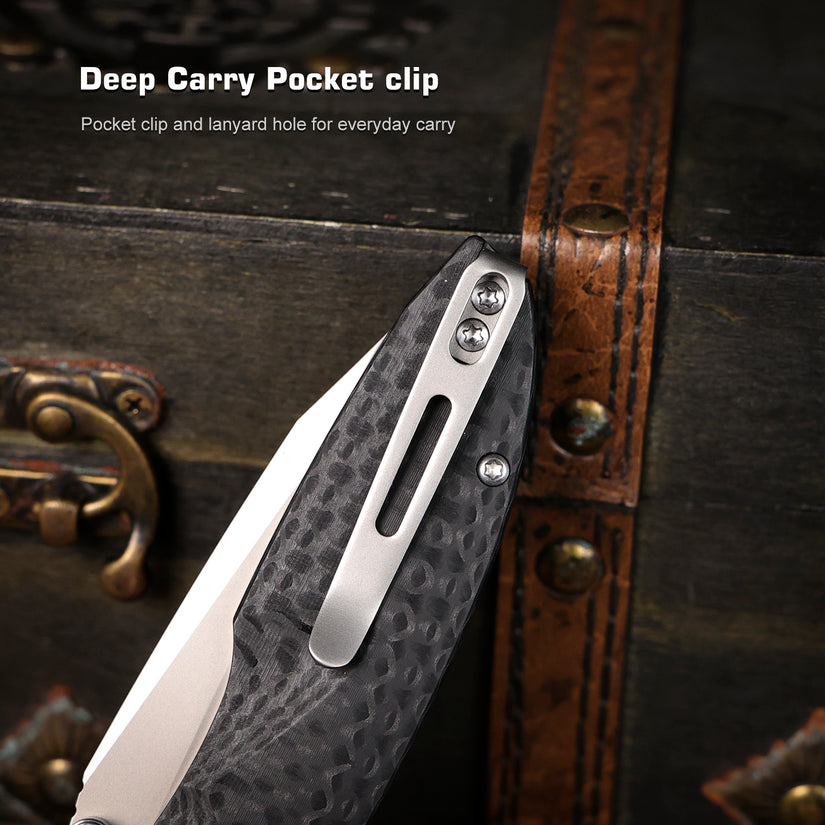 Remette RT-Cool Whale - 3.15" 14C28N Sandblasted Blade, Black G10 Handle, Button Liner Lock