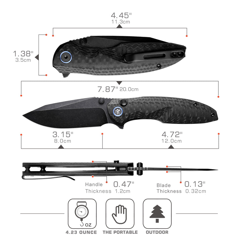 Remette RT-Cool Whale - 3.15" 14C28N Black Stonewashed Blade, Black G10 Handle, Button Liner Lock