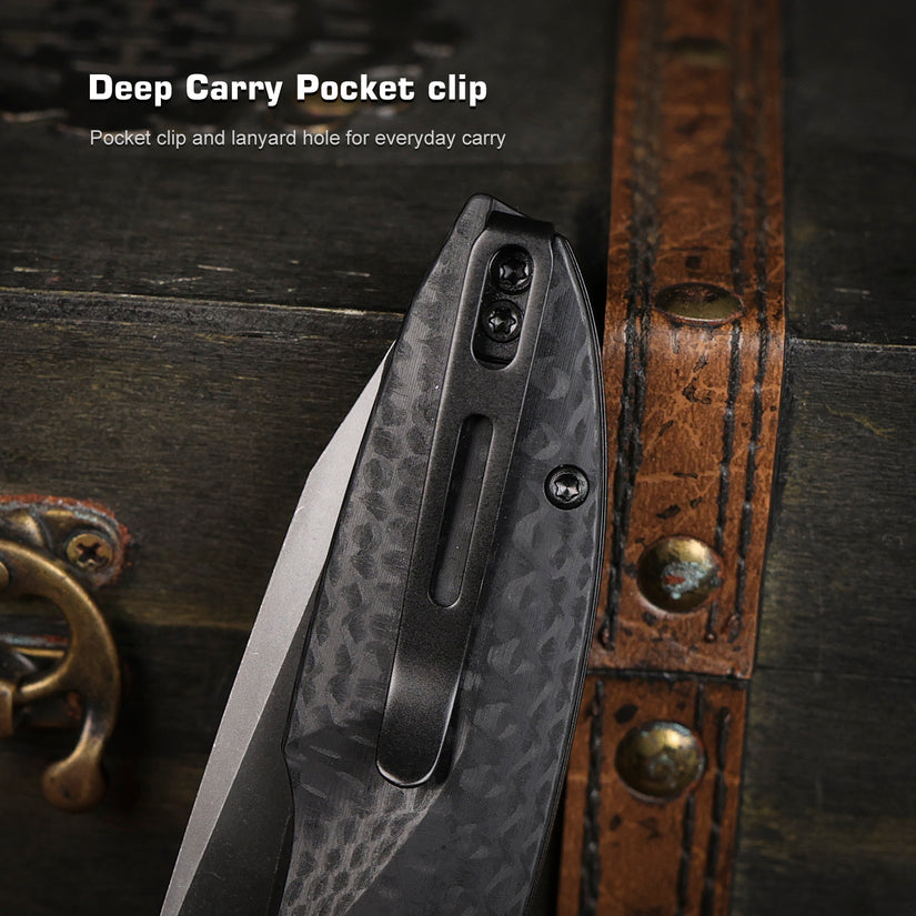 Remette RT-Cool Whale - 3.15" 14C28N Black Stonewashed Blade, Black G10 Handle, Button Liner Lock