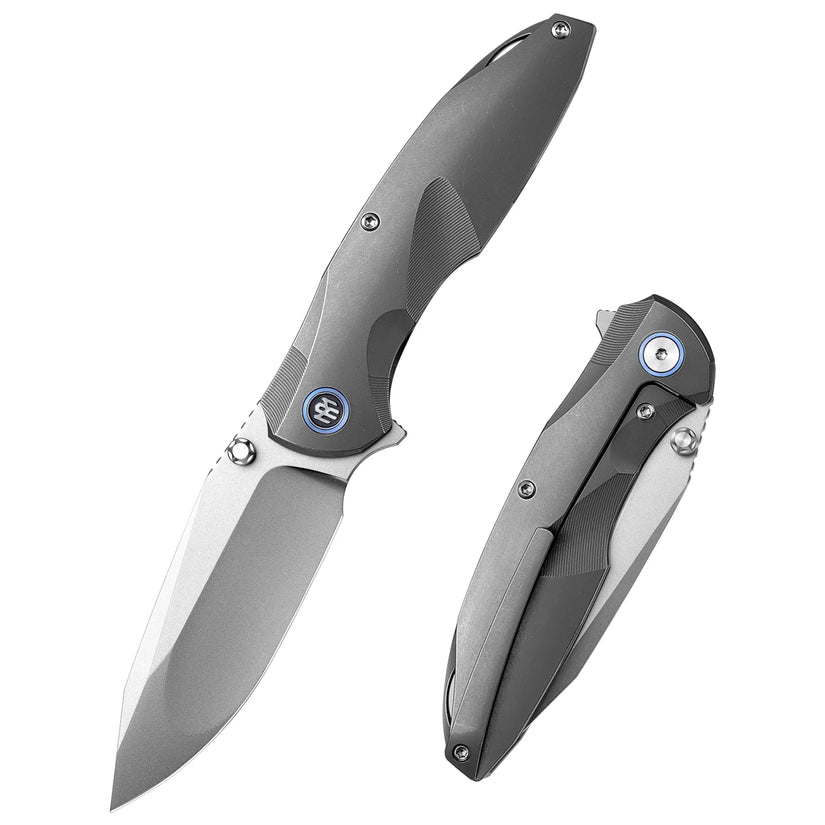 Remette RT-Cool Whale - 3.15" M390 Bead Blasted Blade, Stonewashed Titanium Handle