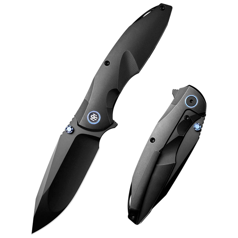 Remette RT-Cool Whale - 3.15" M390 Black DLC Blade, Black Titanium Handle