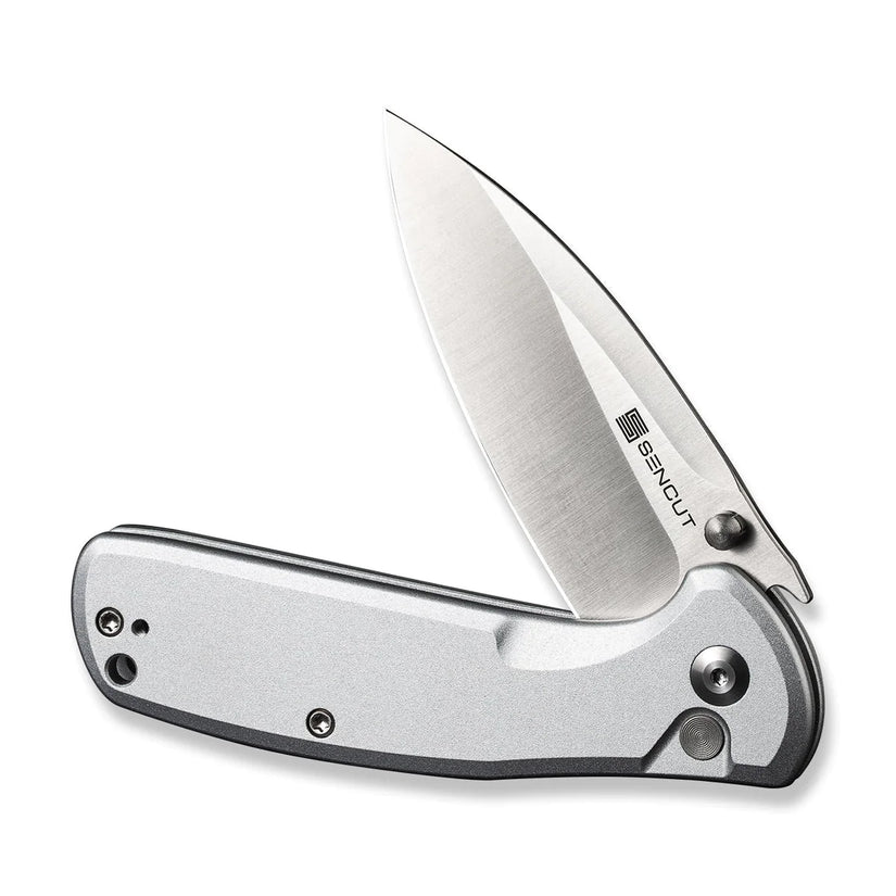 Sencut ArcBlast S22043B-2 - 2.98" 9Cr18MoV Satin Blade, Silver Aluminium Handle