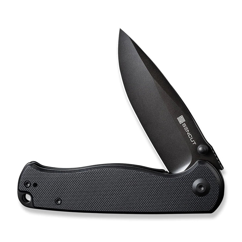 Sencut Errant S23054B-1 - 3.45" 9Cr18MoV Black Blade, Black G10 Handle
