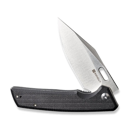 Sencut GlideStrike S23018-4 - 3.74" Satin 9Cr18MoV Blade, Black Canvas Micarta