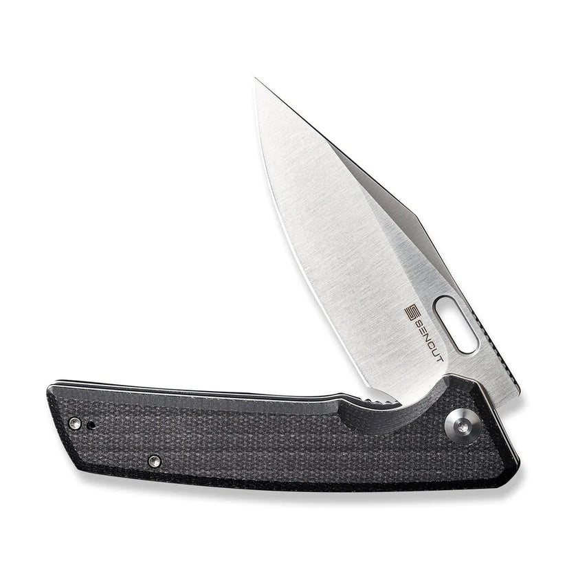 Sencut GlideStrike S23018-4 - 3.74" Satin 9Cr18MoV Blade, Black Canvas Micarta