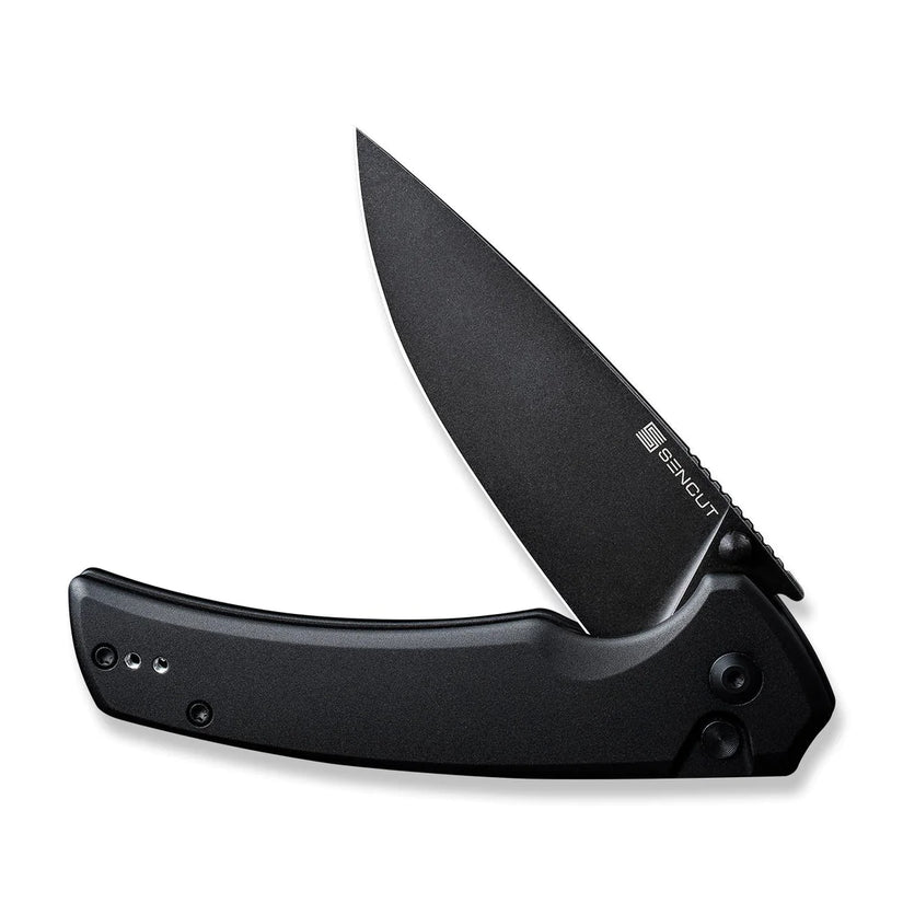 Sencut Serene Black S21022B-1 - 3.48" Black Stonewashed D2, Black Aluminium