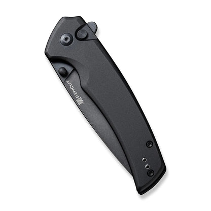Sencut Serene Black S21022B-1 - 3.48" Black Stonewashed D2, Black Aluminium