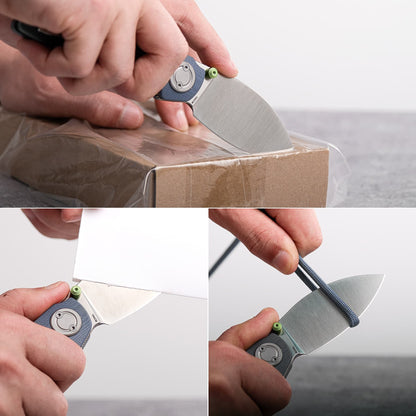 Vosteed Shilin Cutter A2809 - 2.9" 154CM Satin Blade, Blue G10 Handle