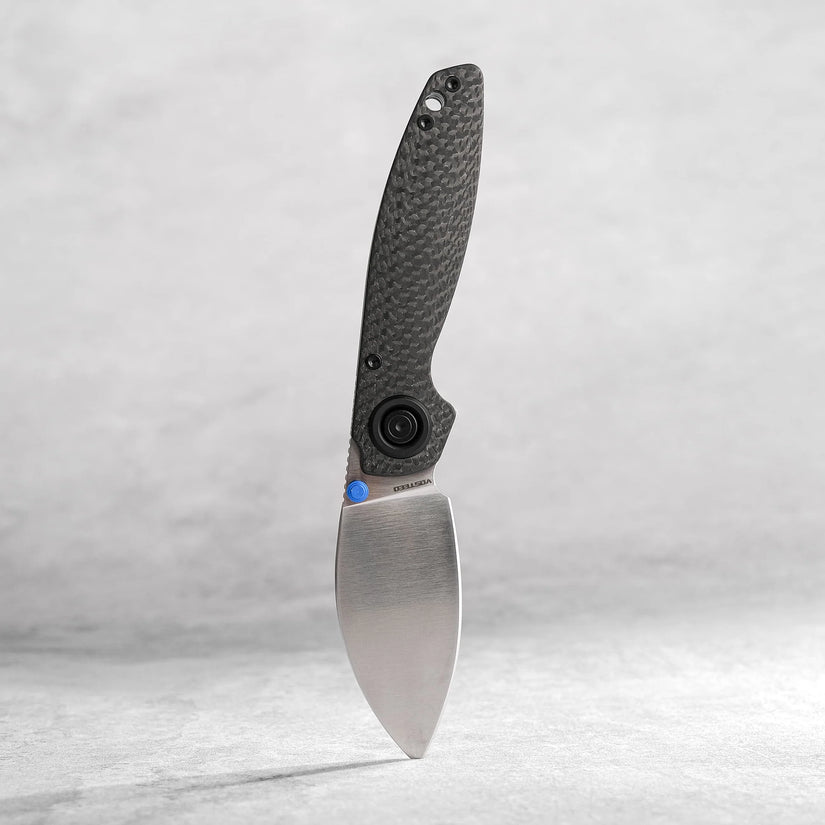 Vosteed Shilin Cutter A2810 - 2.9" Elmax Satin Blade, Carbon Fibre Handle