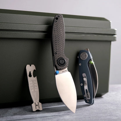 Vosteed Shilin Cutter A2810 - 2.9" Elmax Satin Blade, Carbon Fibre Handle