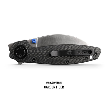 Vosteed Shilin Cutter A2810 - 2.9" Elmax Satin Blade, Carbon Fibre Handle
