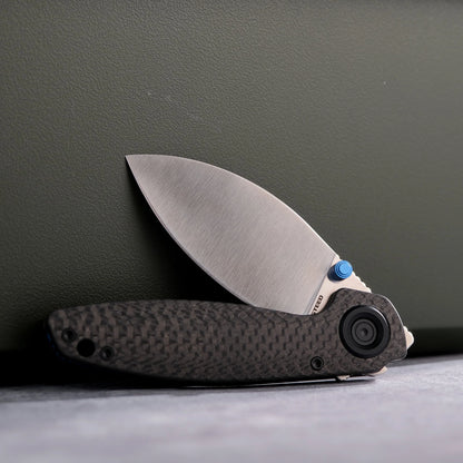 Vosteed Shilin Cutter A2810 - 2.9" Elmax Satin Blade, Carbon Fibre Handle