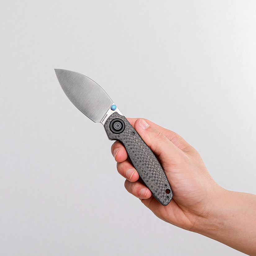 Vosteed Shilin Cutter A2810 - 2.9" Elmax Satin Blade, Carbon Fibre Handle