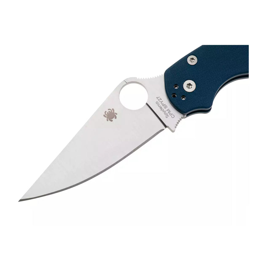 Spyderco Para Military 2 C81GPCBL2 - 3.45" SPY27 Satin Blade, Cobalt Blue G-10 Handles