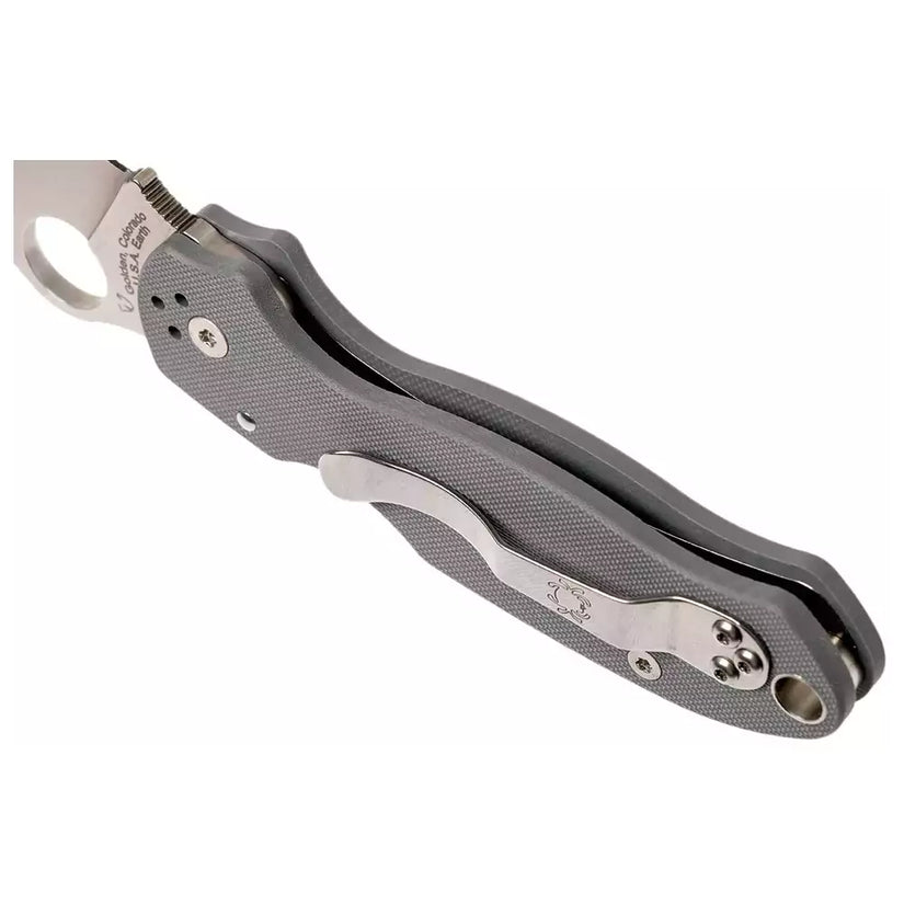 Spyderco Para 3 C223GPDGY - 2.95" Maxamet Stonewashed Blade, Grey G10
