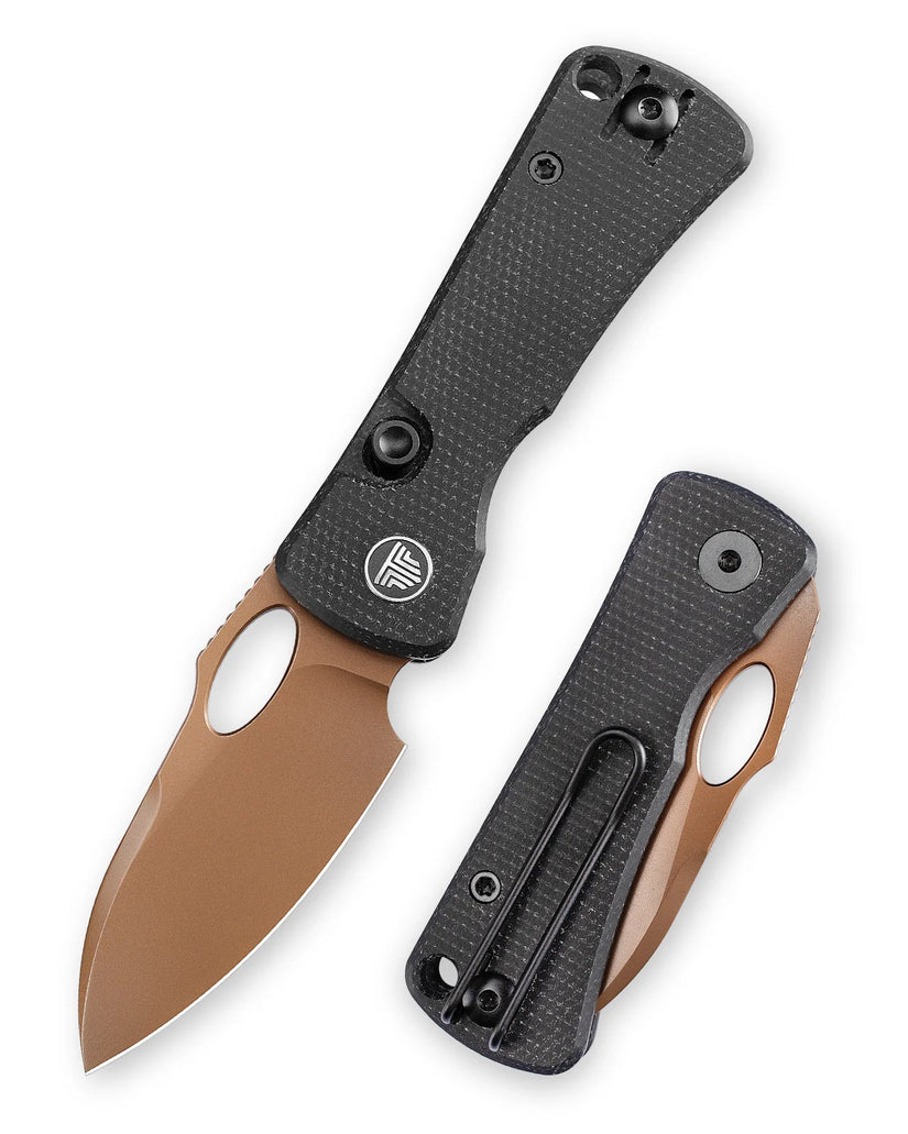 Trivisa Andromeda-BM - 2.3" 14C28N Rose Gold Blade, Black Micarta