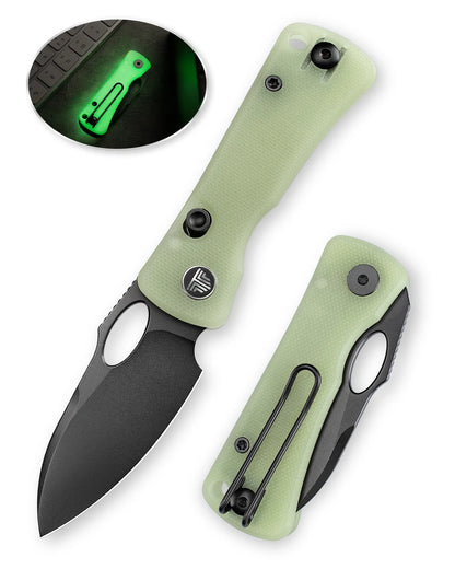 Trivisa Andromeda-TG - 2.3" 14C28N Black Stonewashed Blade, Glow In The Dark G10 Handle