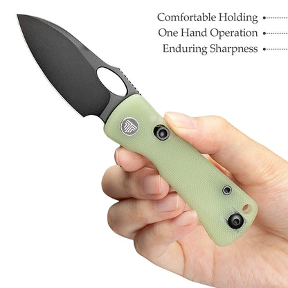 Trivisa Andromeda-TG - 2.3" 14C28N Black Stonewashed Blade, Glow In The Dark G10 Handle