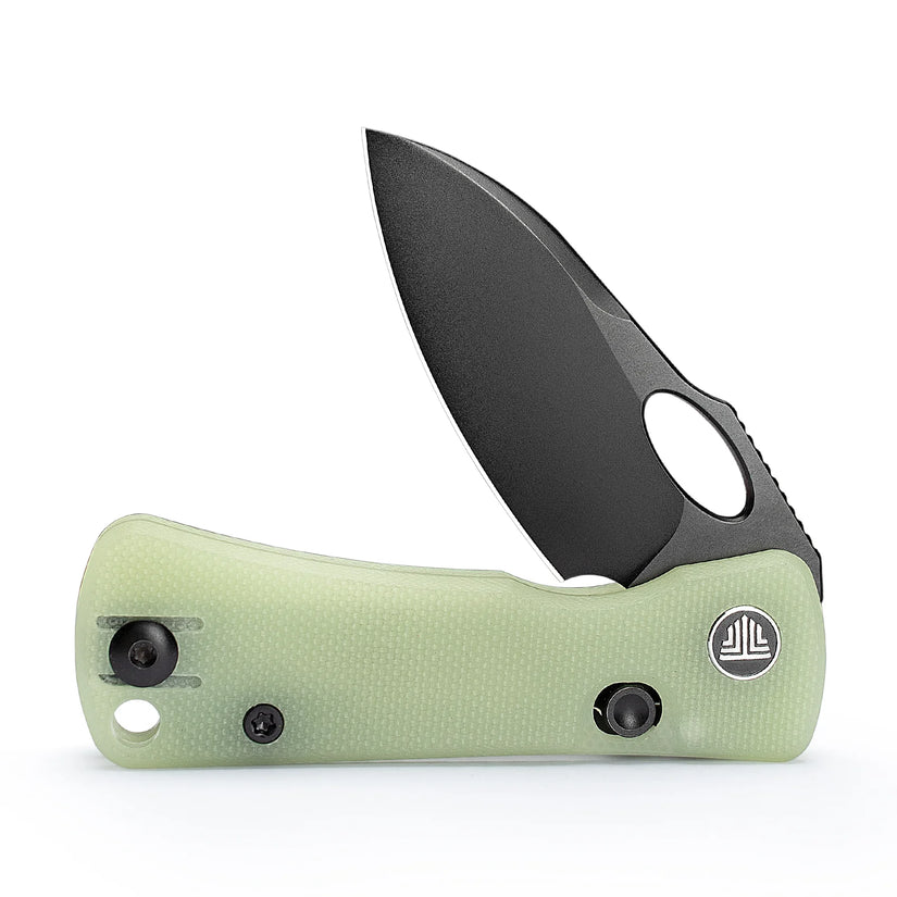 Trivisa Andromeda-TG - 2.3" 14C28N Black Stonewashed Blade, Glow In The Dark G10 Handle