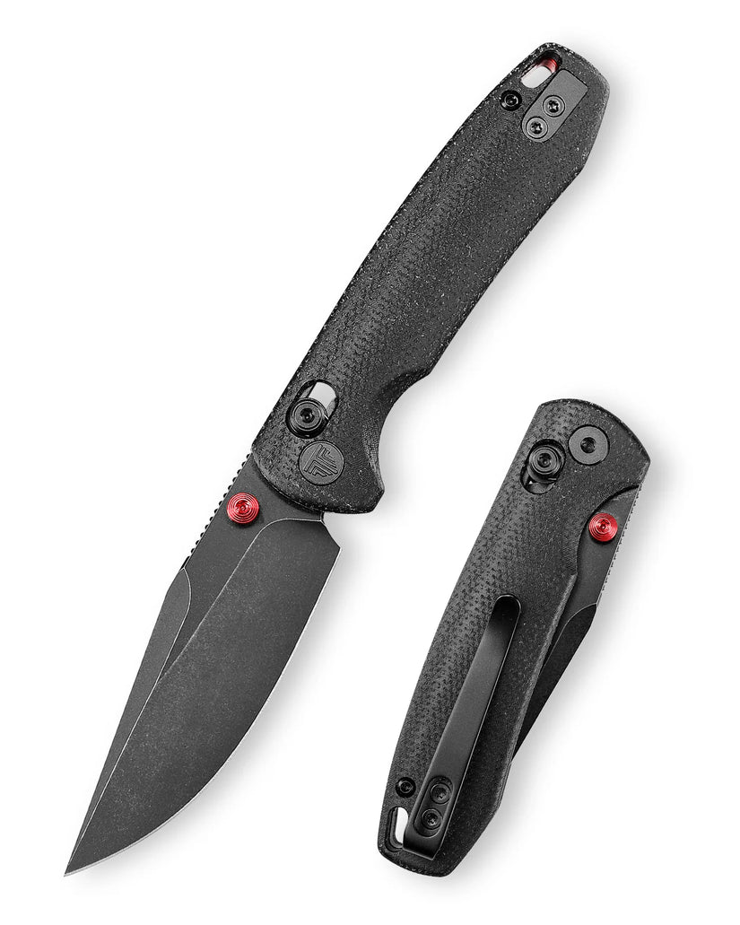 Trivisa Butterfly-BM - 2.99" 14C28N Black Stonewashed Blade, Black Micarta Handle