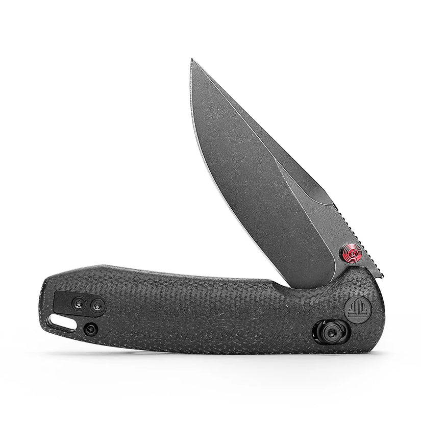 Trivisa Butterfly-BM - 2.99" 14C28N Black Stonewashed Blade, Black Micarta Handle