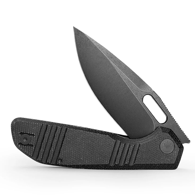 Trivisa Gecko-BM - 3.4" 14C28N Black Stonewashed Blade, Black Micarta