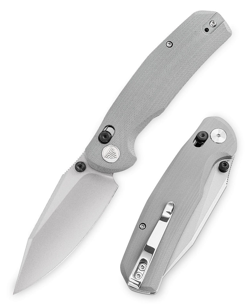 Trivisa Hornet-03G - 3.34" 14C28N Stonewashed Blade, Light Grey G10