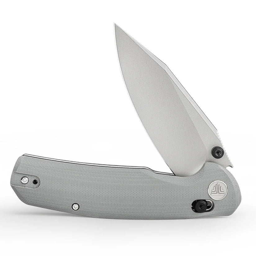 Trivisa Hornet-03G - 3.34" 14C28N Stonewashed Blade, Light Grey G10