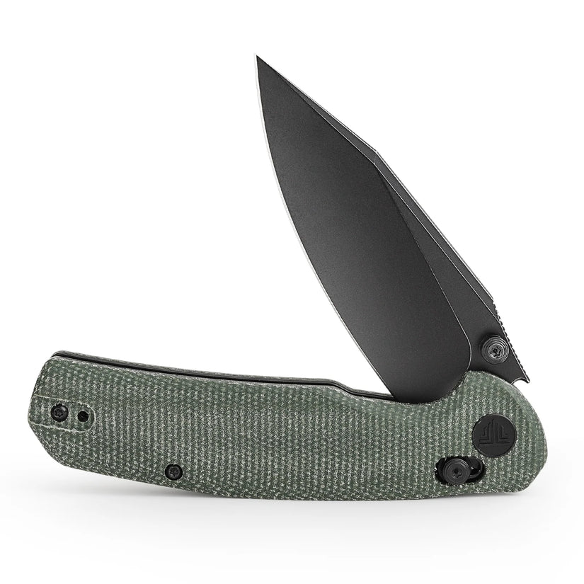 Trivisa Hornet-04G - 3.34" 14C28N Black Stonewashed Blade, Green Micarta