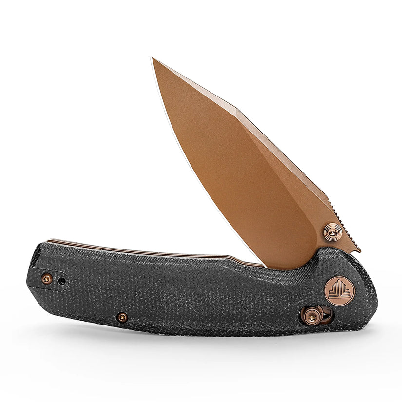 Trivisa Hornet-BM - 3.34" 14C28N Rose Gold Blade, Black Micarta