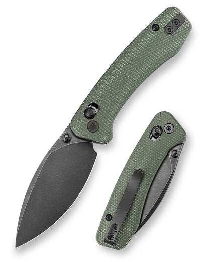 Trivisa Koala-G - 2.56" N690 Black Stonewashed Blade, Green Micarta