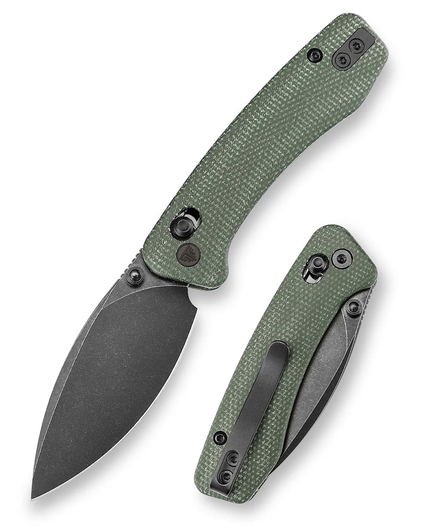 Trivisa Koala-G - 2.56" N690 Black Stonewashed Blade, Green Micarta