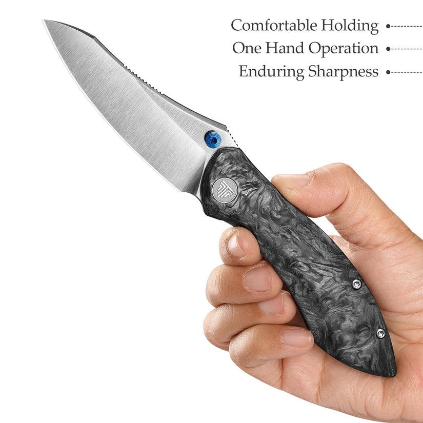 Trivisa Rhino-W - 3.2" M390 Satin Blade, Titanium and Carbon Fibre Handle