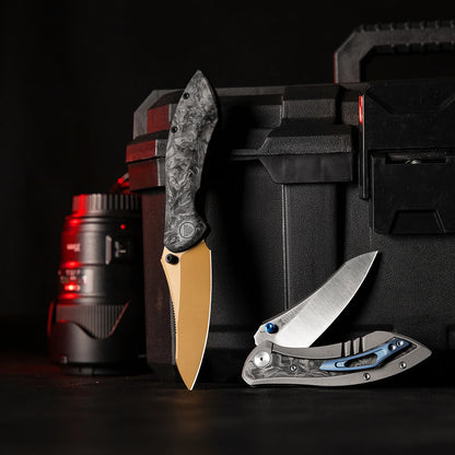 Trivisa Rhino-W - 3.2" M390 Satin Blade, Titanium and Carbon Fibre Handle