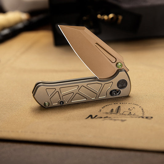 Trivisa Skarn-RG - 2.9" M390 Rose Gold Blade, Titanium Handle