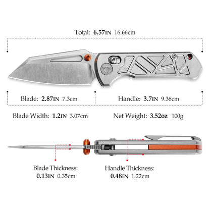 Trivisa Skarn-W - 2.9" M390 Satin Blade, Titanium Handle