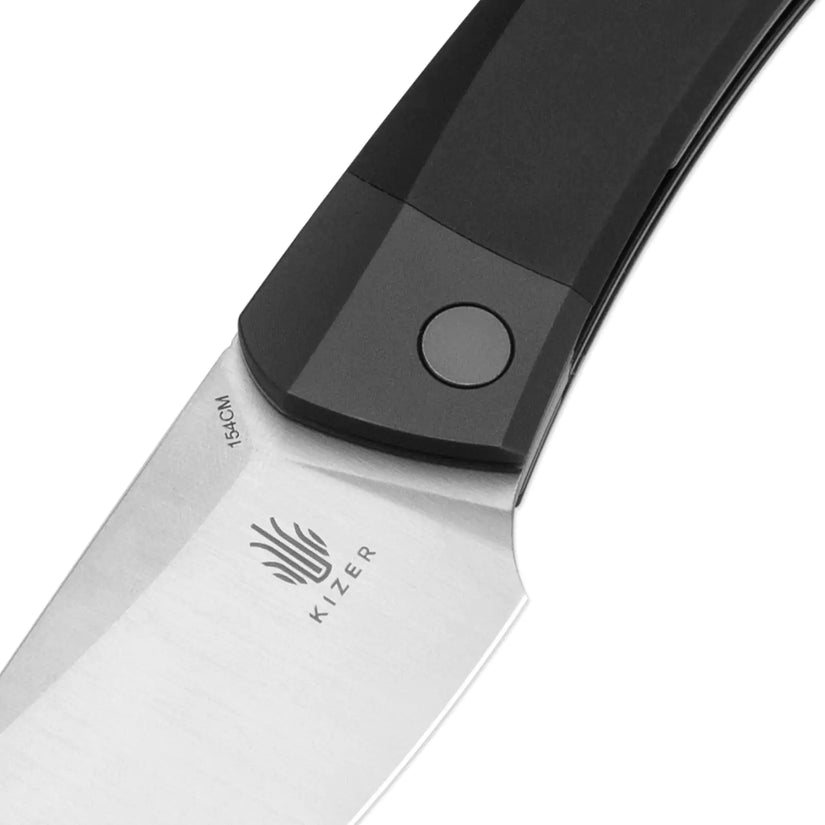 Kizer Momo - 4.17" 154CM Satin Blade, Black Aluminium Handle - V4663C1